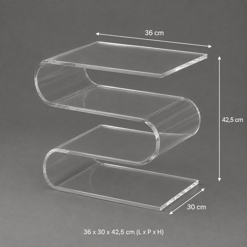 Onde | Table de chevet acrylique transparente