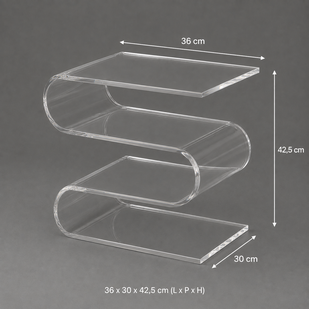 Onde | Table de chevet acrylique transparente