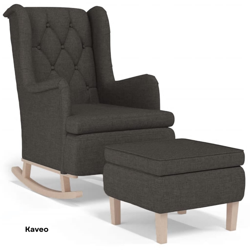 Fauteuil à bascule tissu avec repose-pieds