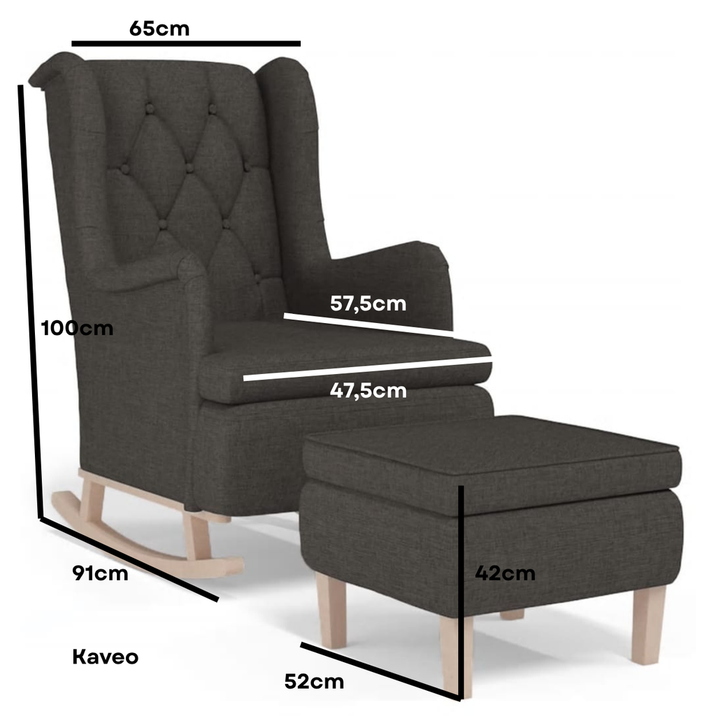 Fauteuil à bascule tissu avec repose-pieds