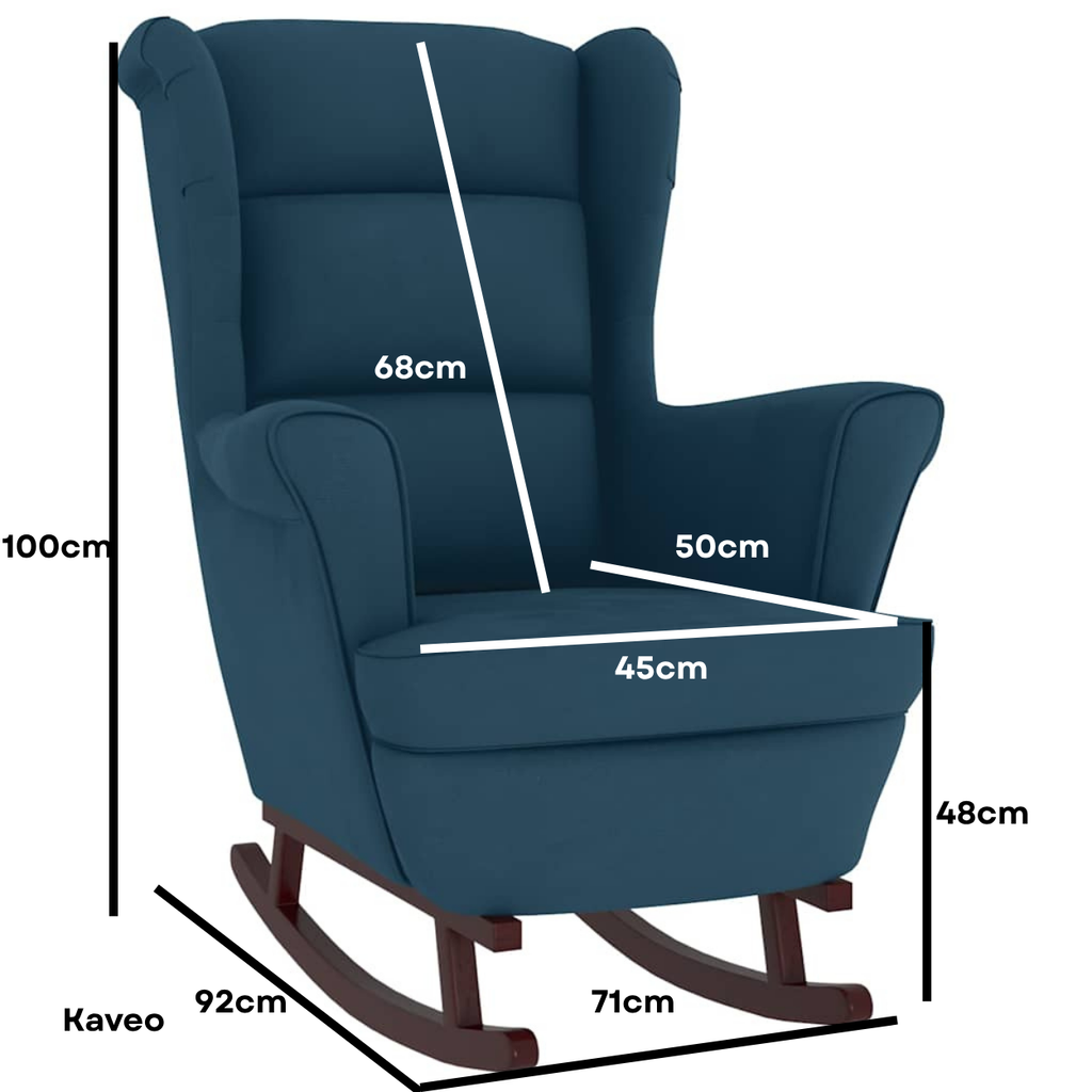Fauteuil à bascule à oreilles velours
