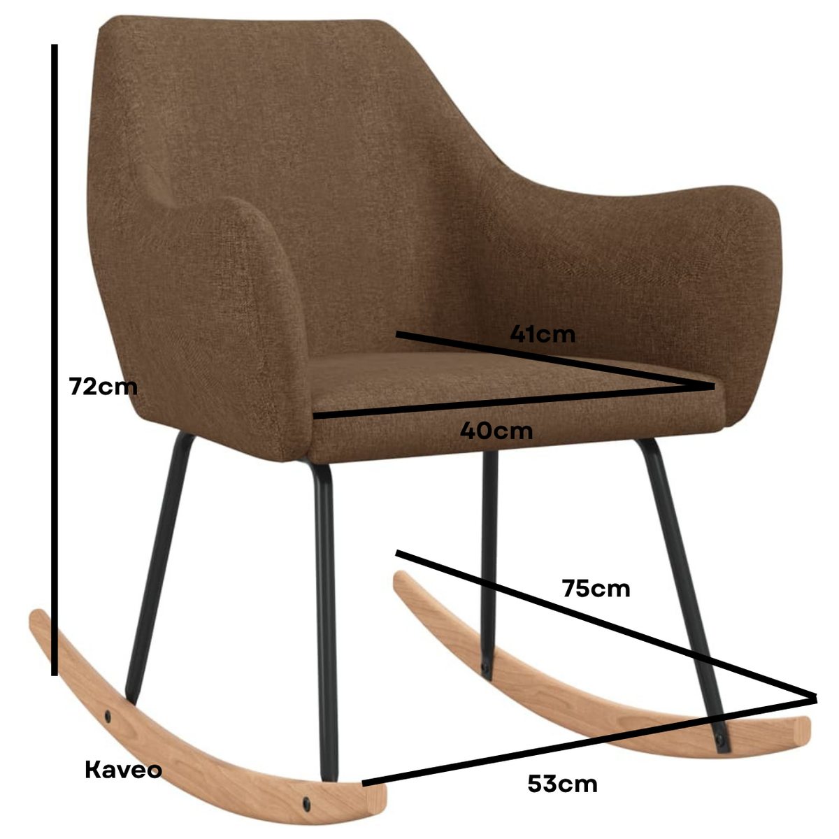 Chaise à bascule design tissu