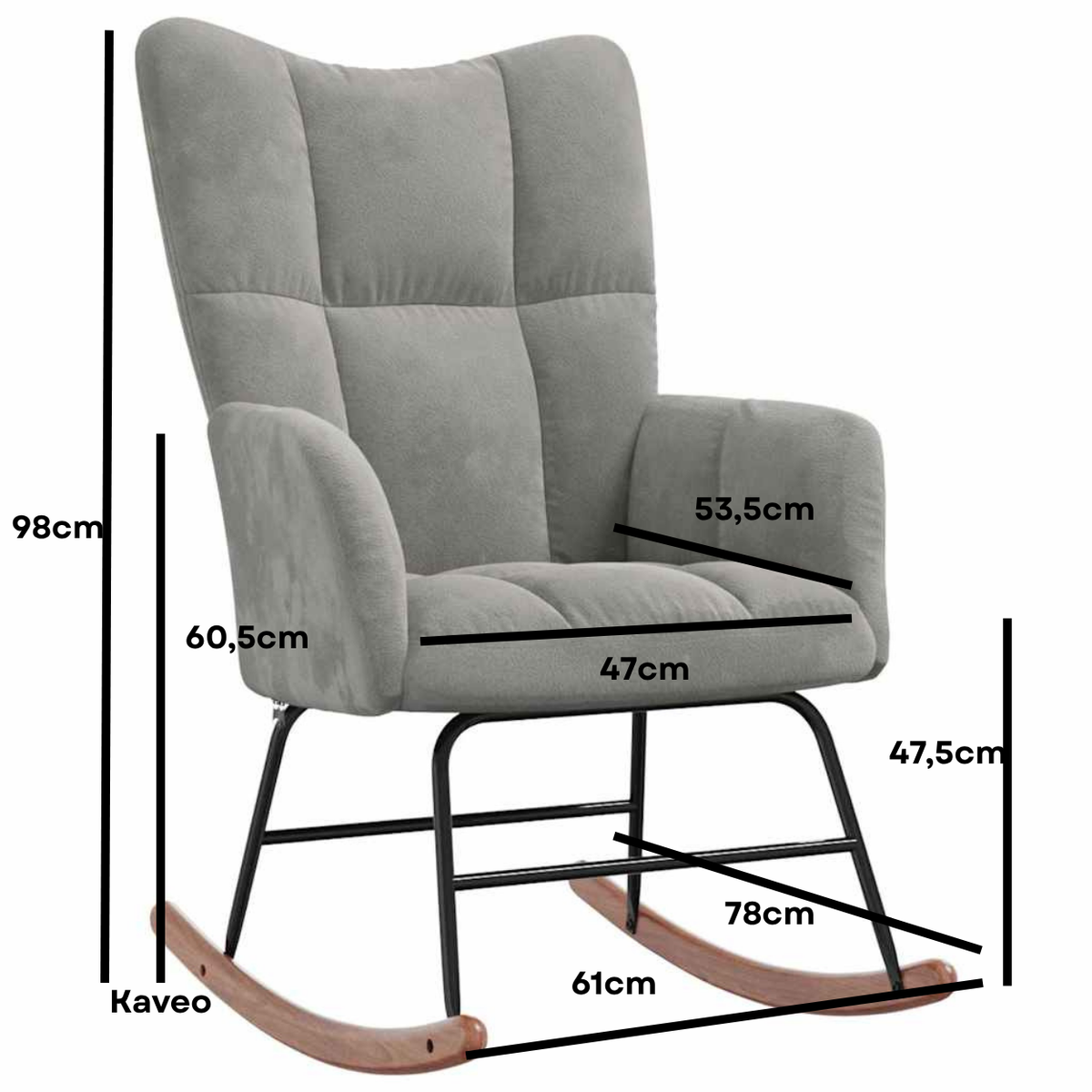 Fauteuil à bascule velours