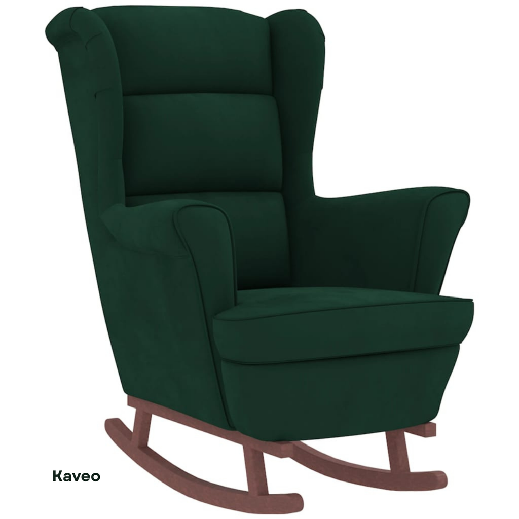 Fauteuil à bascule velours avec repose-pieds