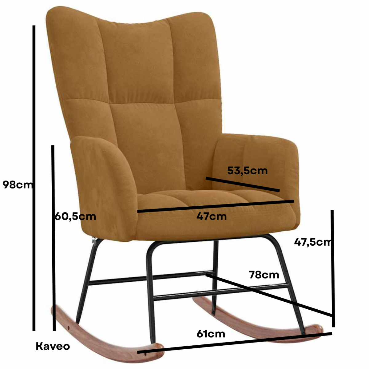 Fauteuil à bascule velours