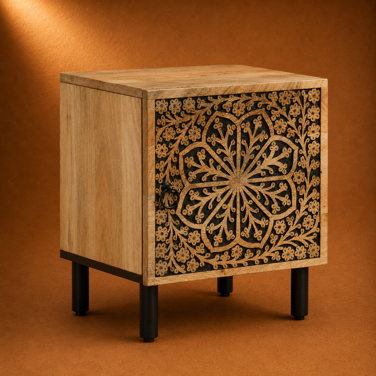 Bohème | Table d’appoint sculptée avec rangement