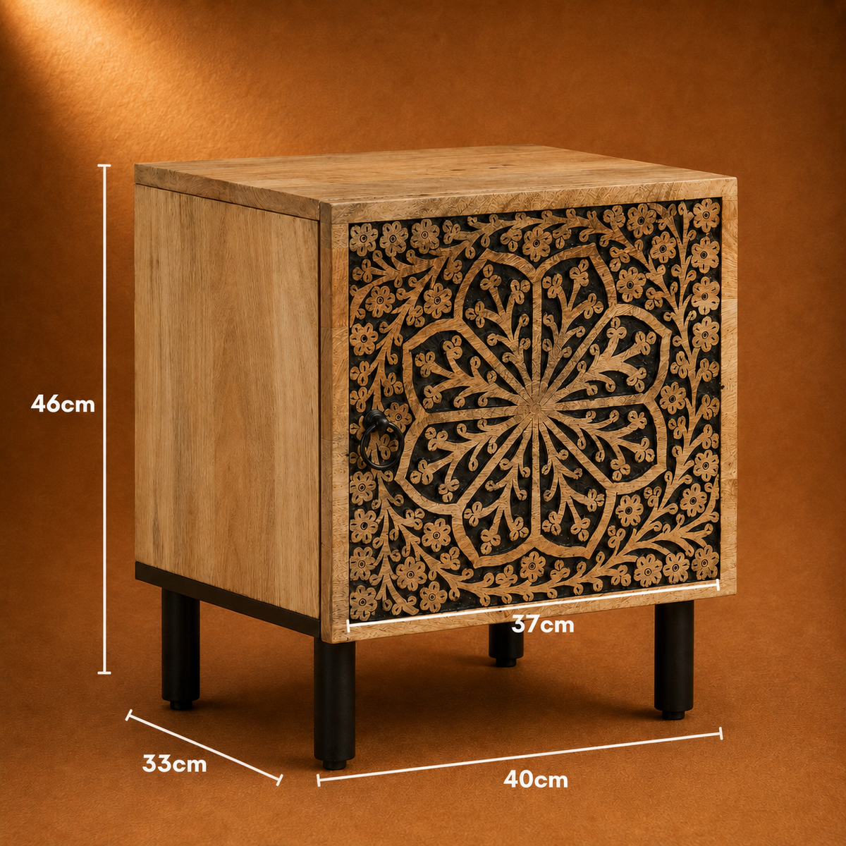 Bohème | Table d’appoint sculptée avec rangement