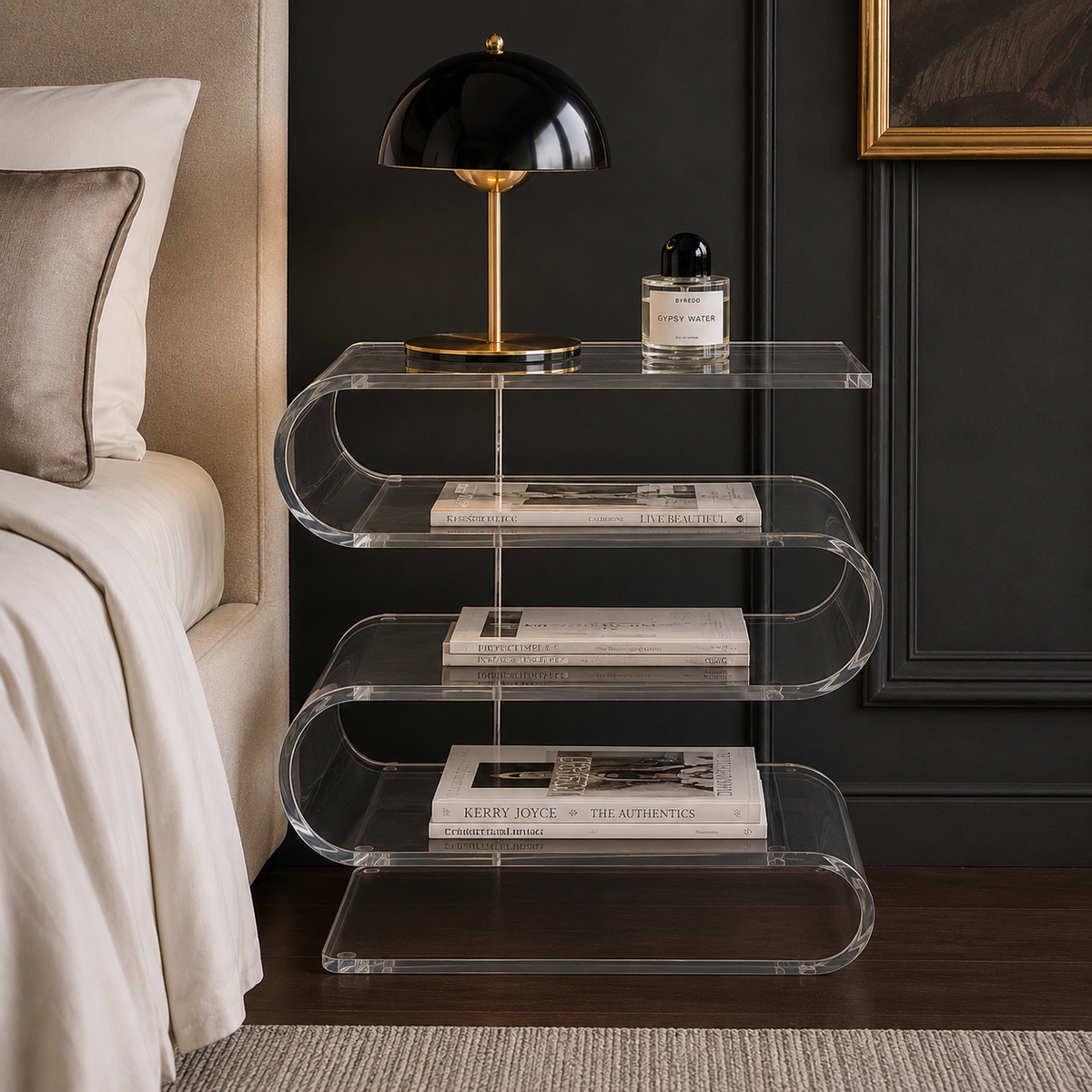 Onde | Table de chevet acrylique transparente