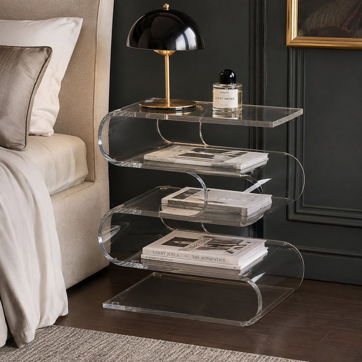 Onde | Table de chevet acrylique transparente