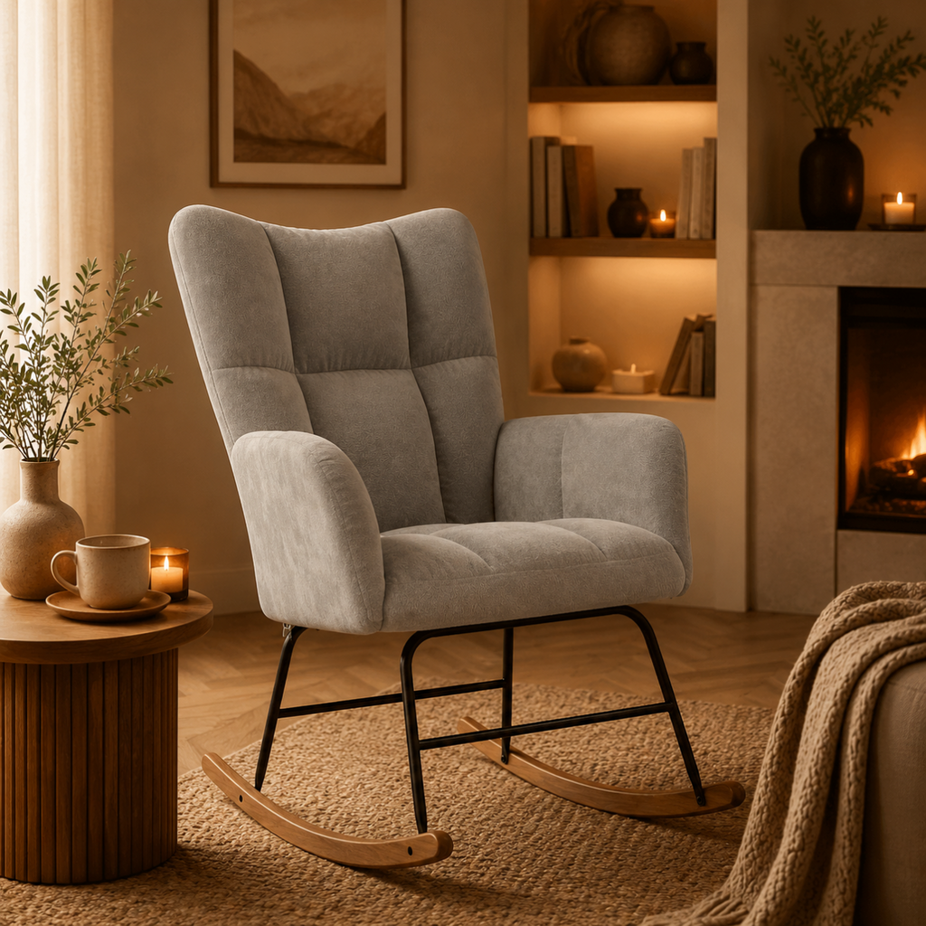 Fauteuil à bascule velours