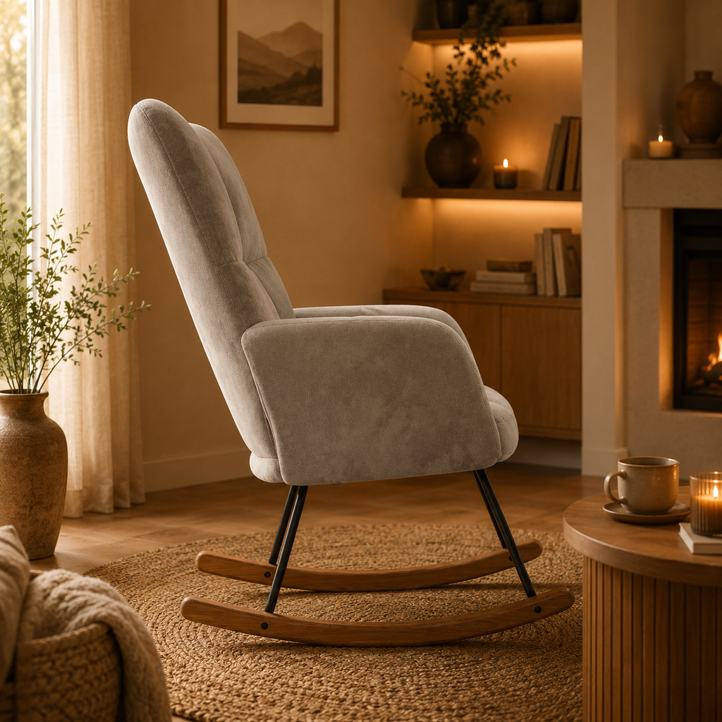 Fauteuil à bascule velours