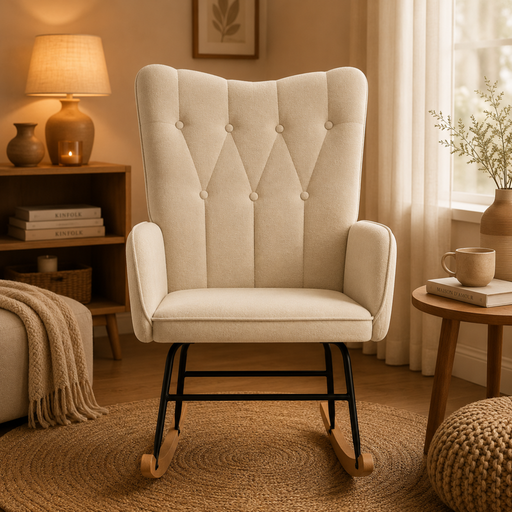 Fauteuil à bascule tissu