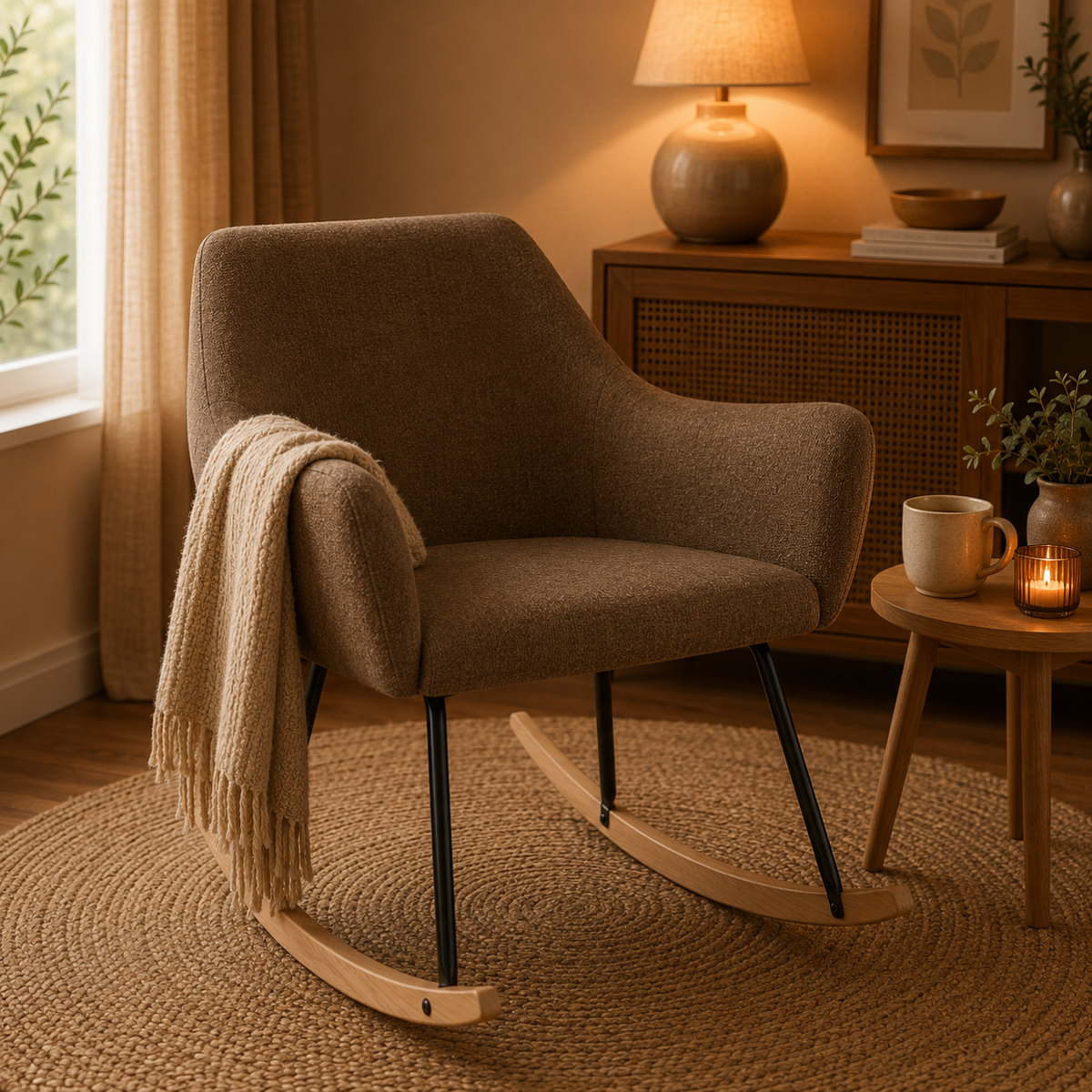 Chaise à bascule design tissu
