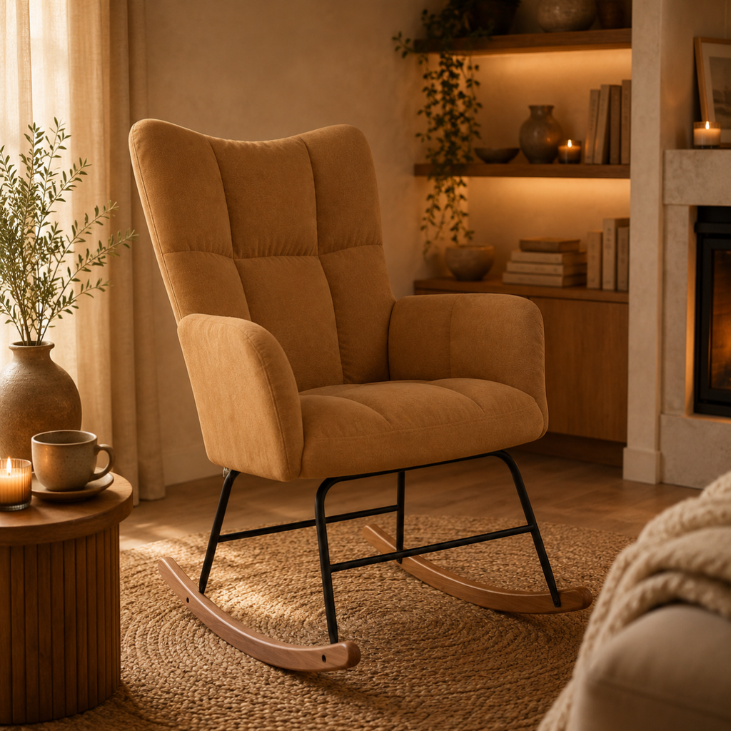 Fauteuil à bascule velours