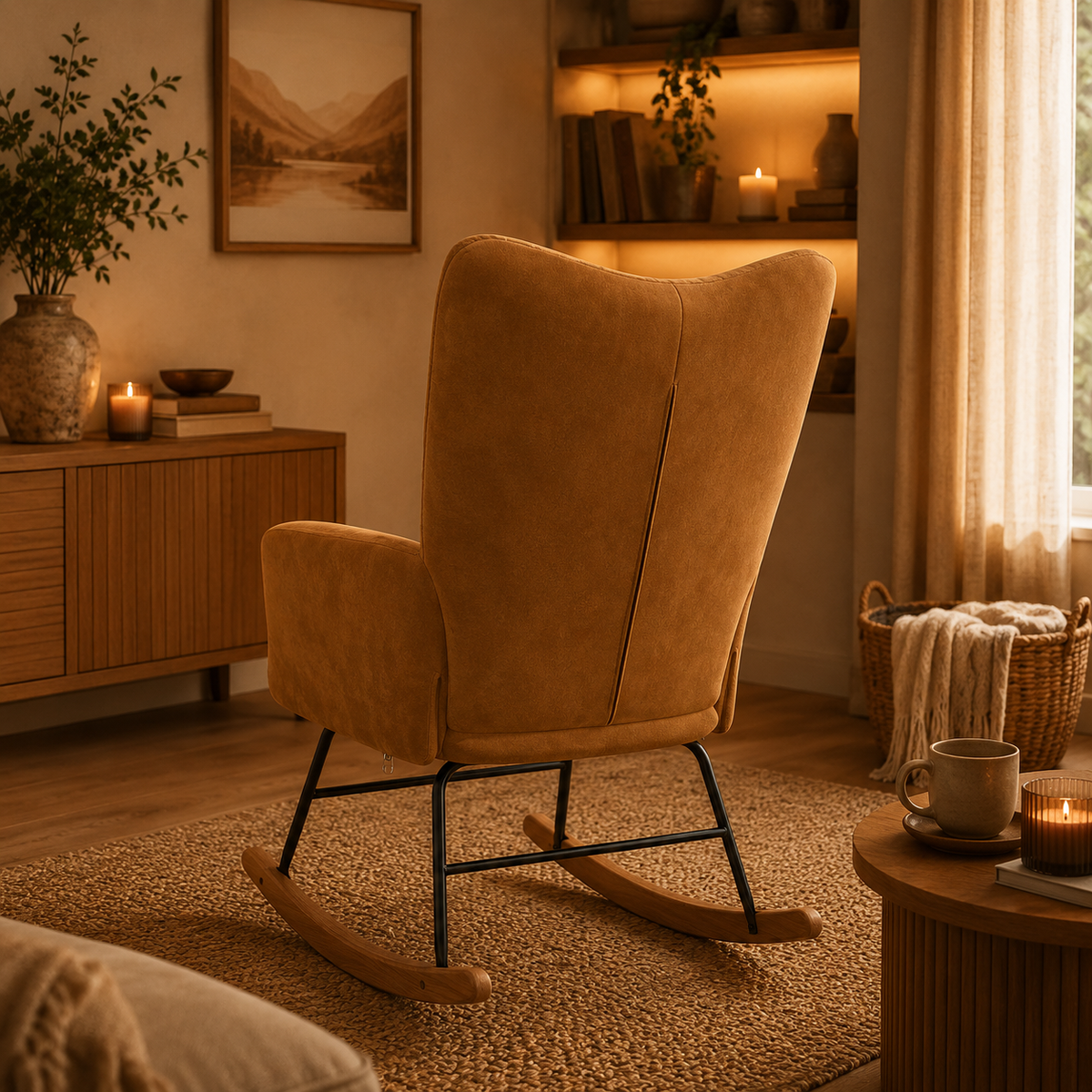 Fauteuil à bascule velours