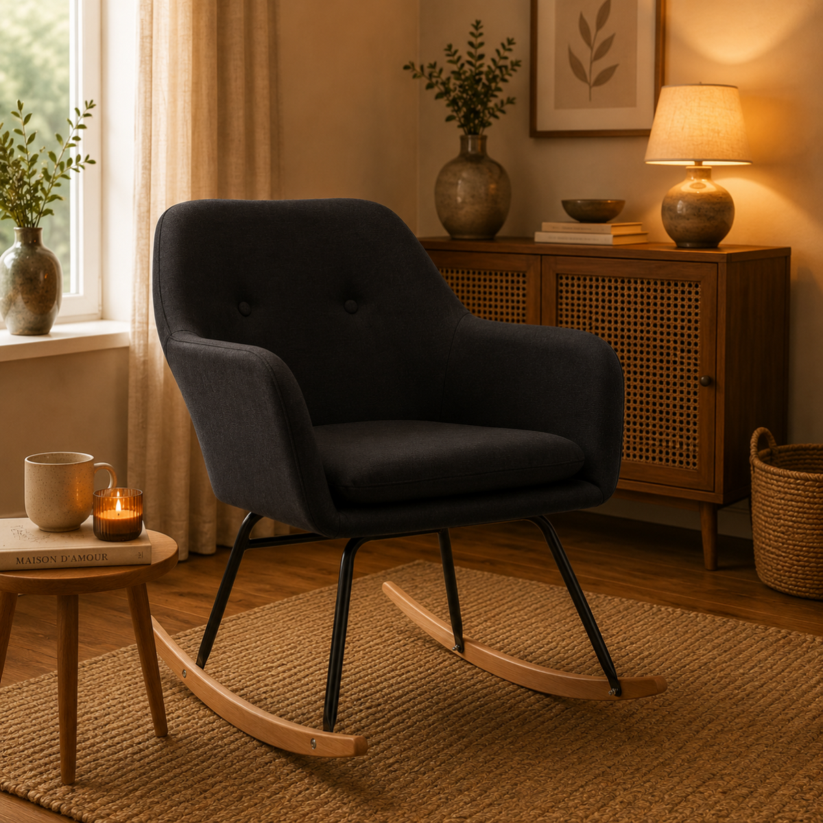 Chaise à bascule tissu