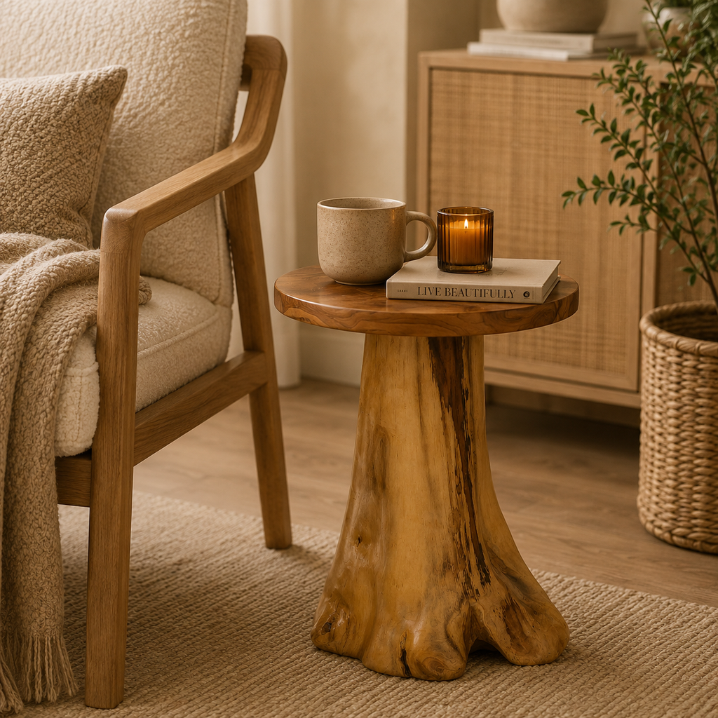 Table d'appoint bois teck