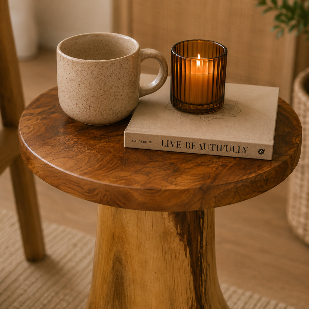 Table d'appoint bois teck