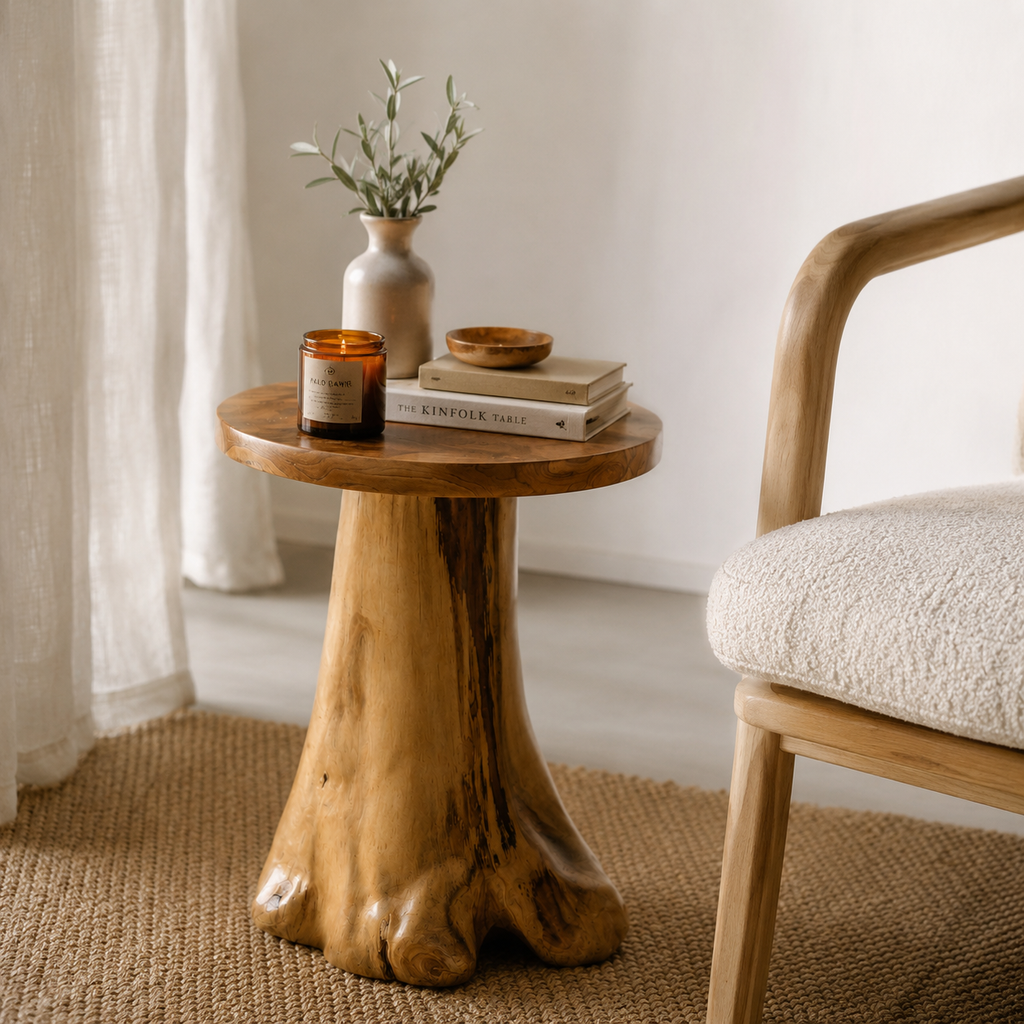 Table d'appoint bois teck