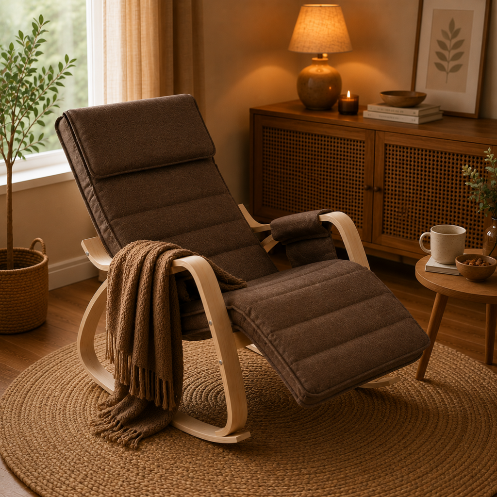 Fauteuil à bascule relaxant tissu