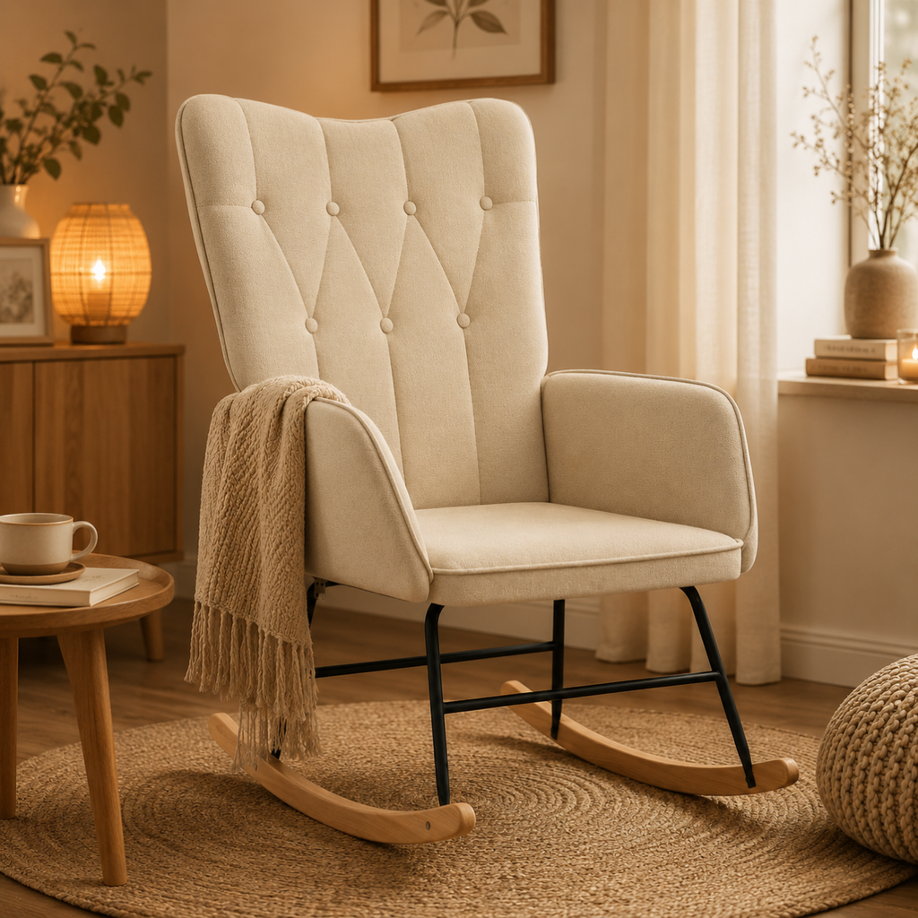 Fauteuil à bascule tissu