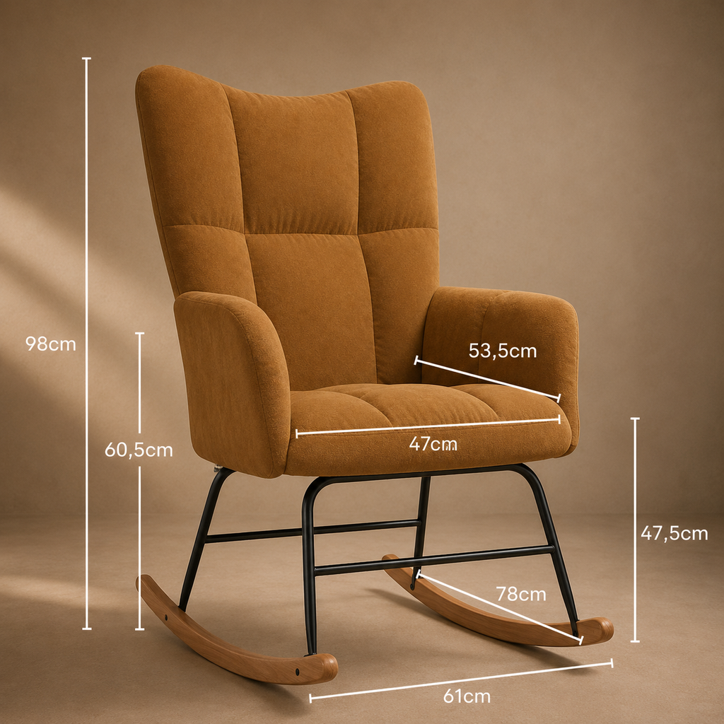 Douce Heure | Fauteuil à bascule velours