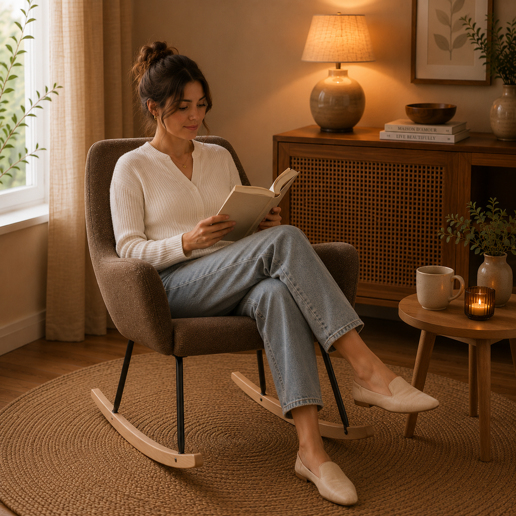 Plume | Chaise à bascule tissu