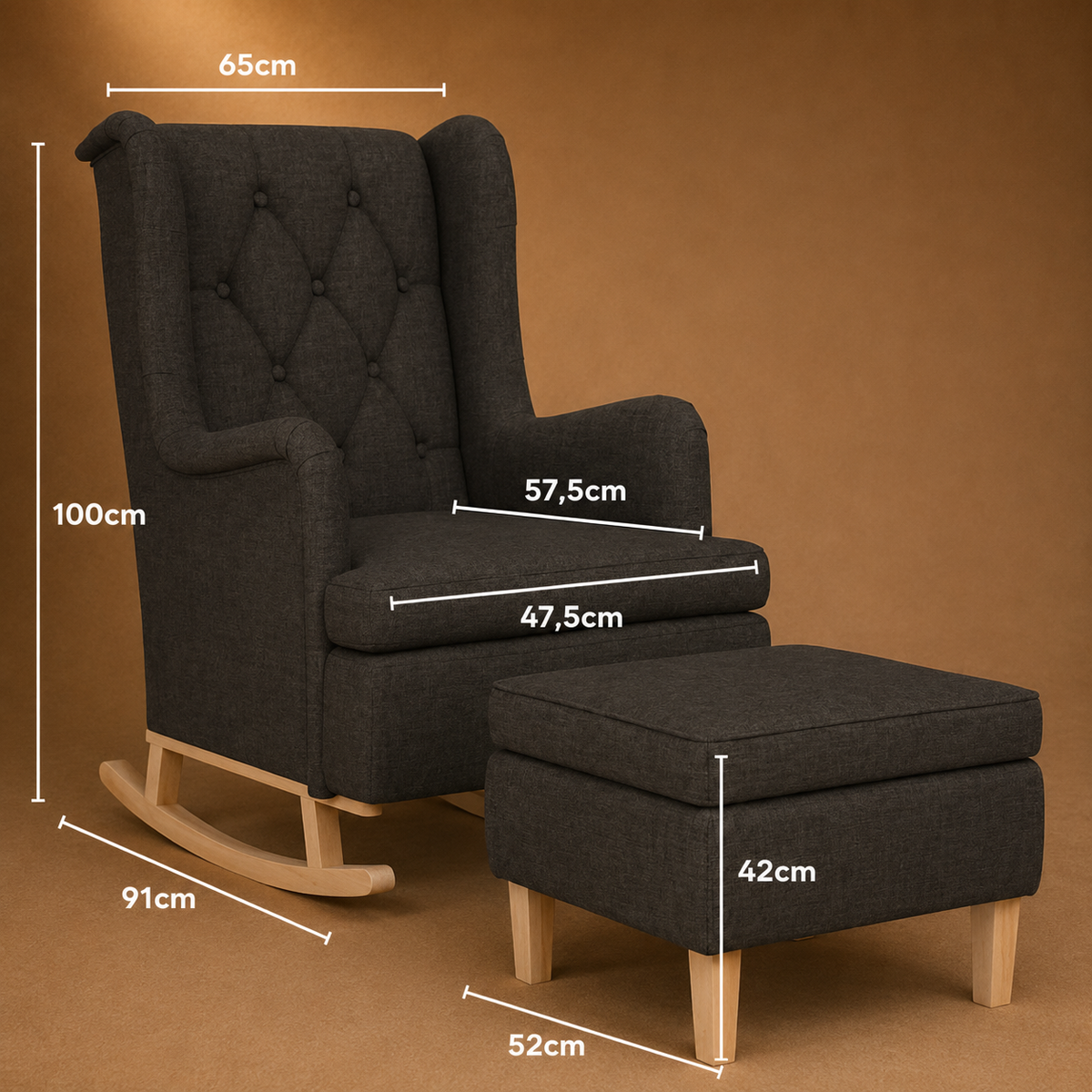 Halo | Fauteuil à bascule avec repose-pieds