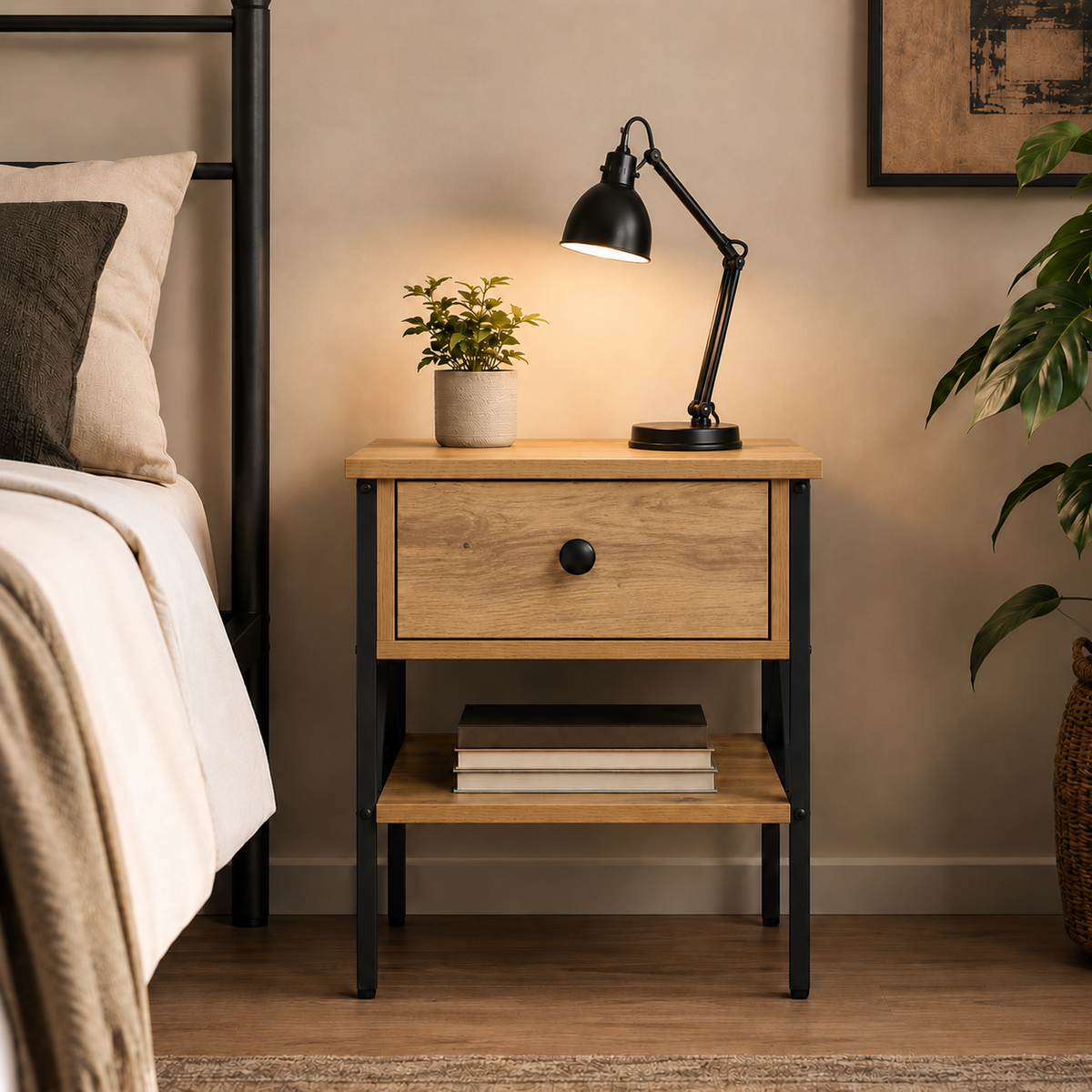 Rivet | Table de chevet industrielle