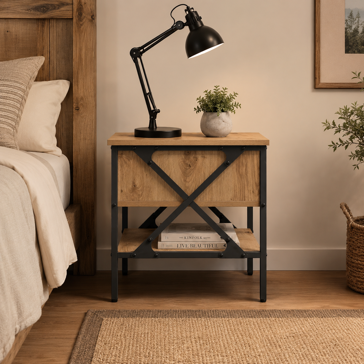 Rivet | Table de chevet industrielle