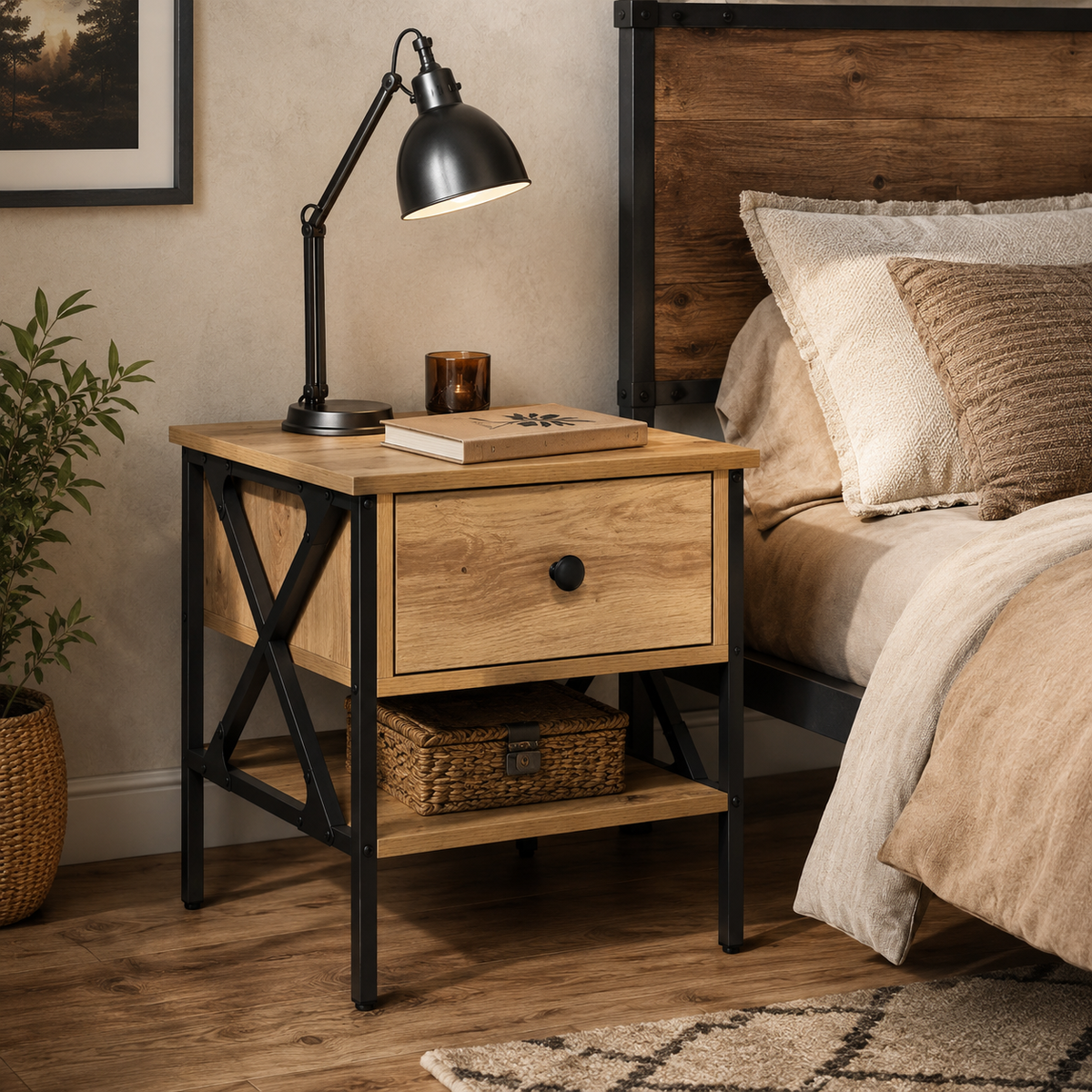 Rivet | Table de chevet industrielle