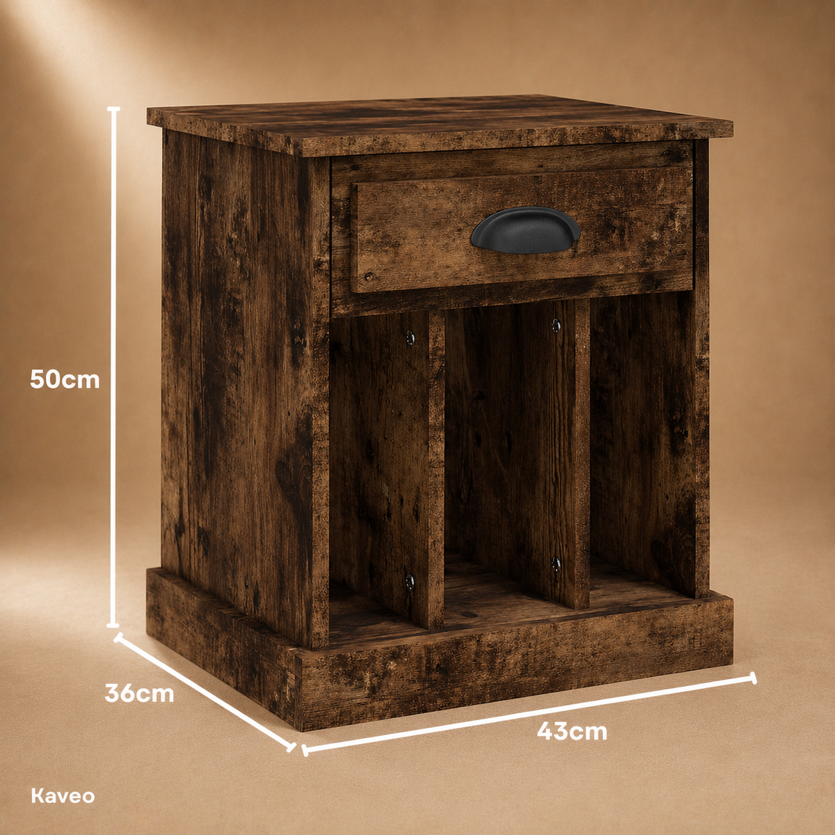 Ordre | Table d’appoint chêne fumé avec rangement