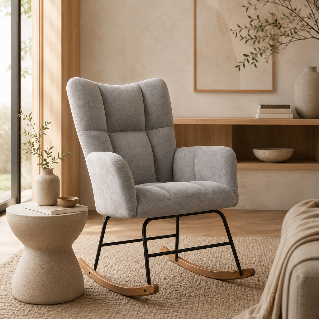 Suspens | Fauteuil à bascule velours