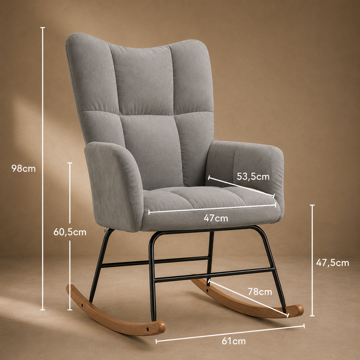 Suspens | Fauteuil à bascule velours