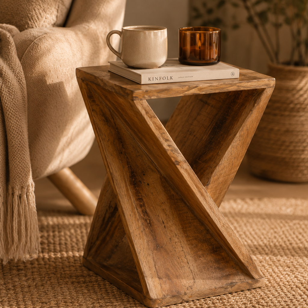 Table d'appoint design bois manguier