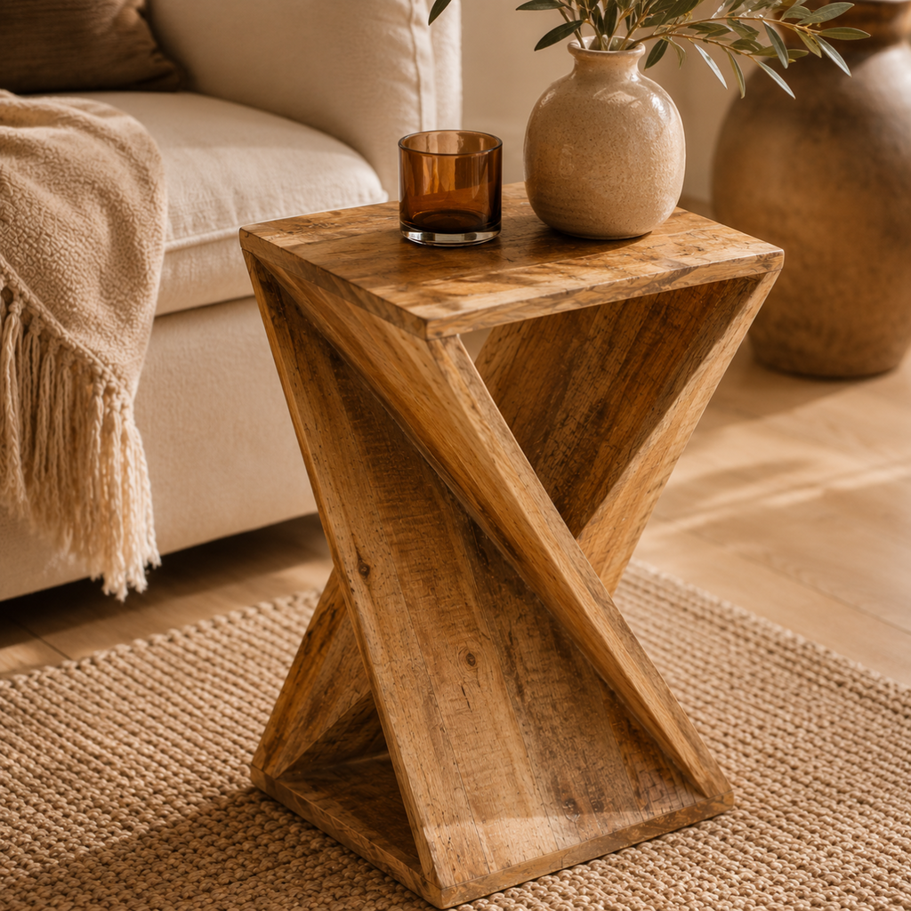 Table d'appoint design bois manguier