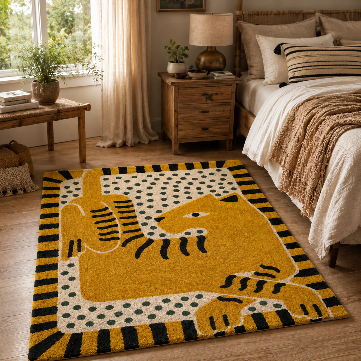 Félin | Tapis motif tigre graphique