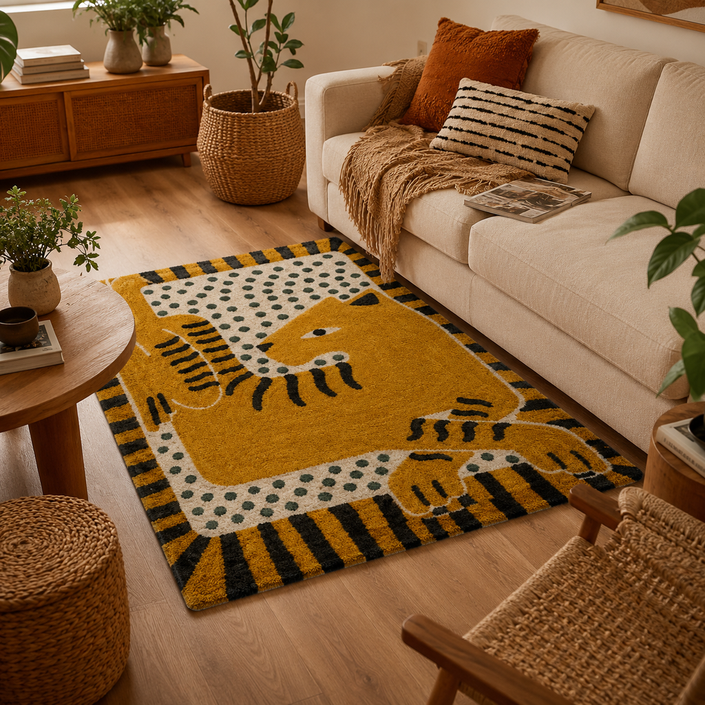 Félin | Tapis motif tigre graphique