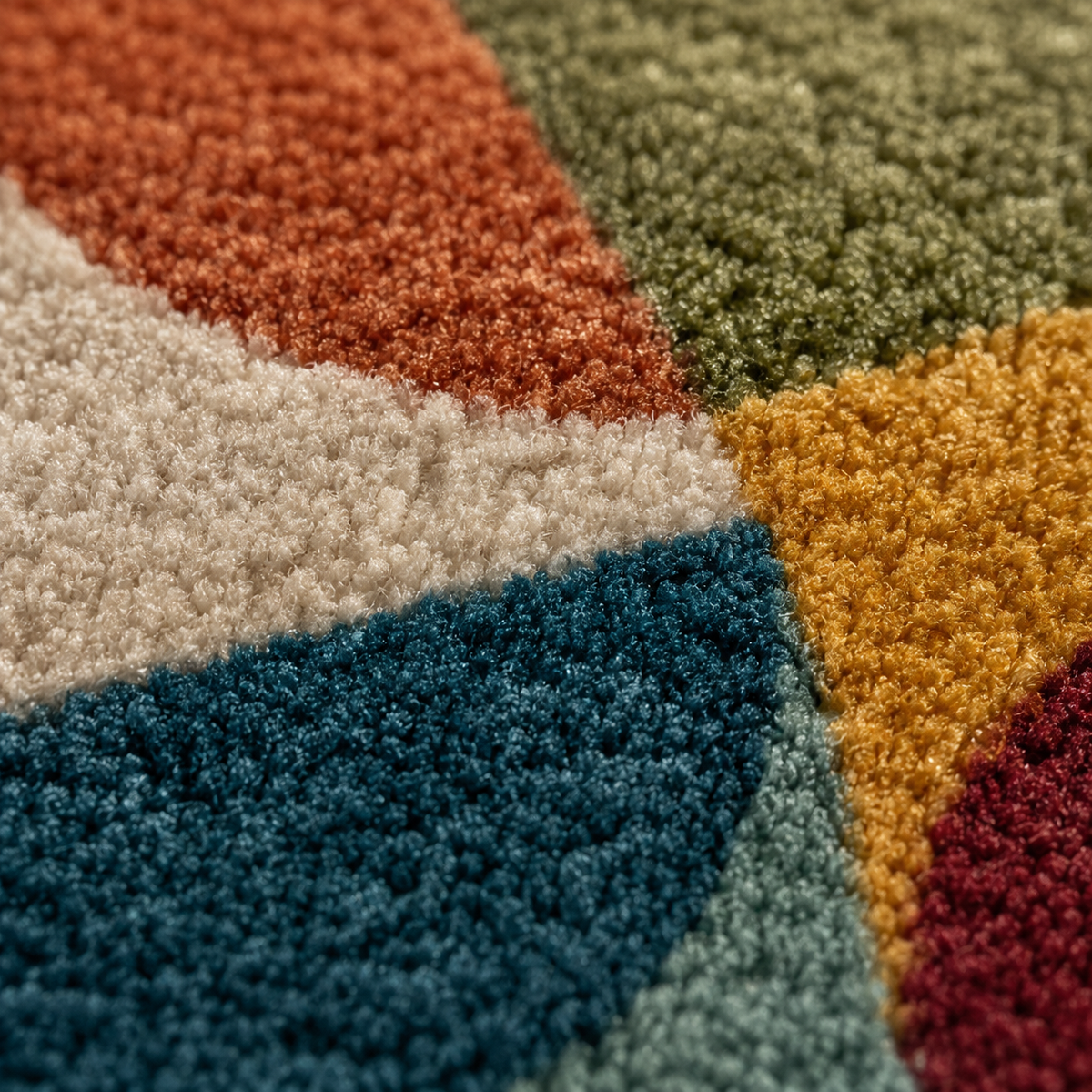 Blues | Tapis géométrique multicolore