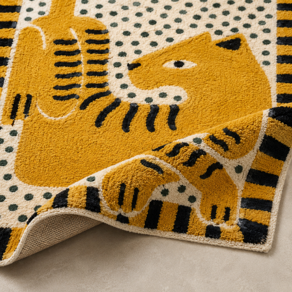 Félin | Tapis motif tigre graphique