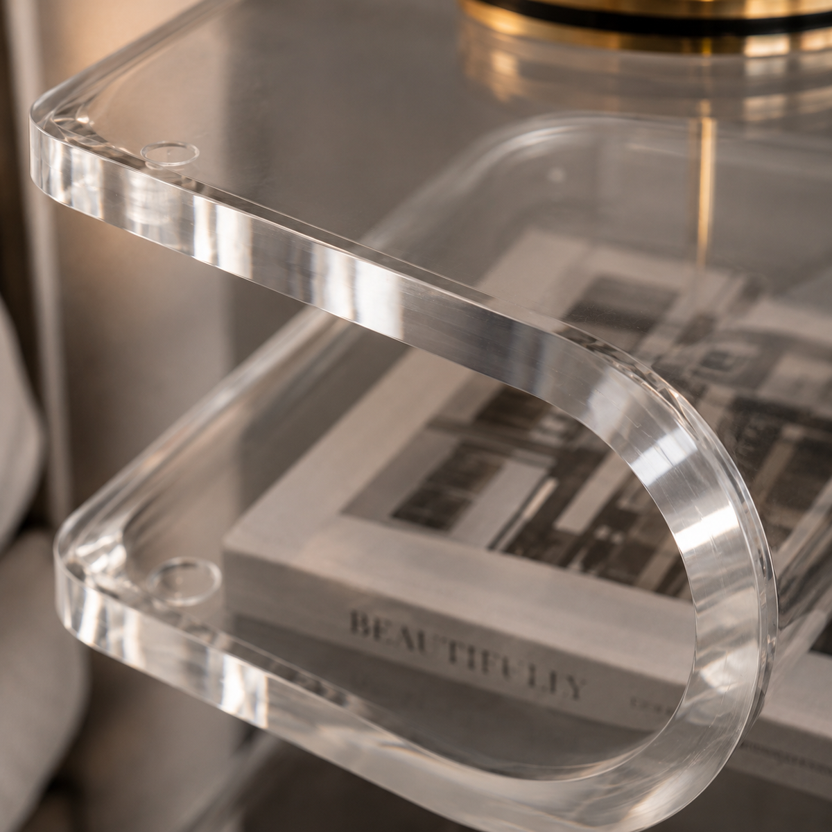 Onde | Table de chevet acrylique transparente
